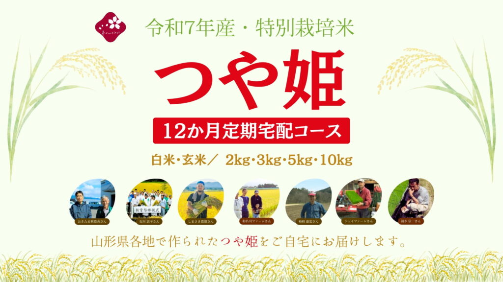 【新米】つや姫 定期宅配コース｜尾形米穀店セレクション 令和7年産