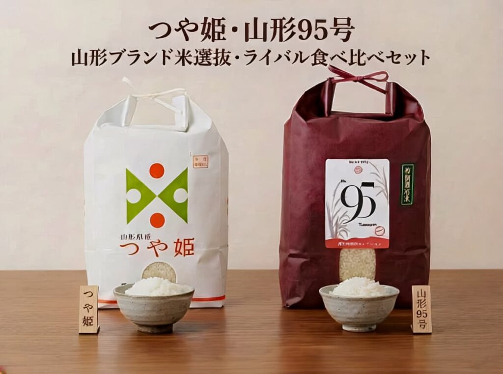 つや姫・山形95号食べ比べ